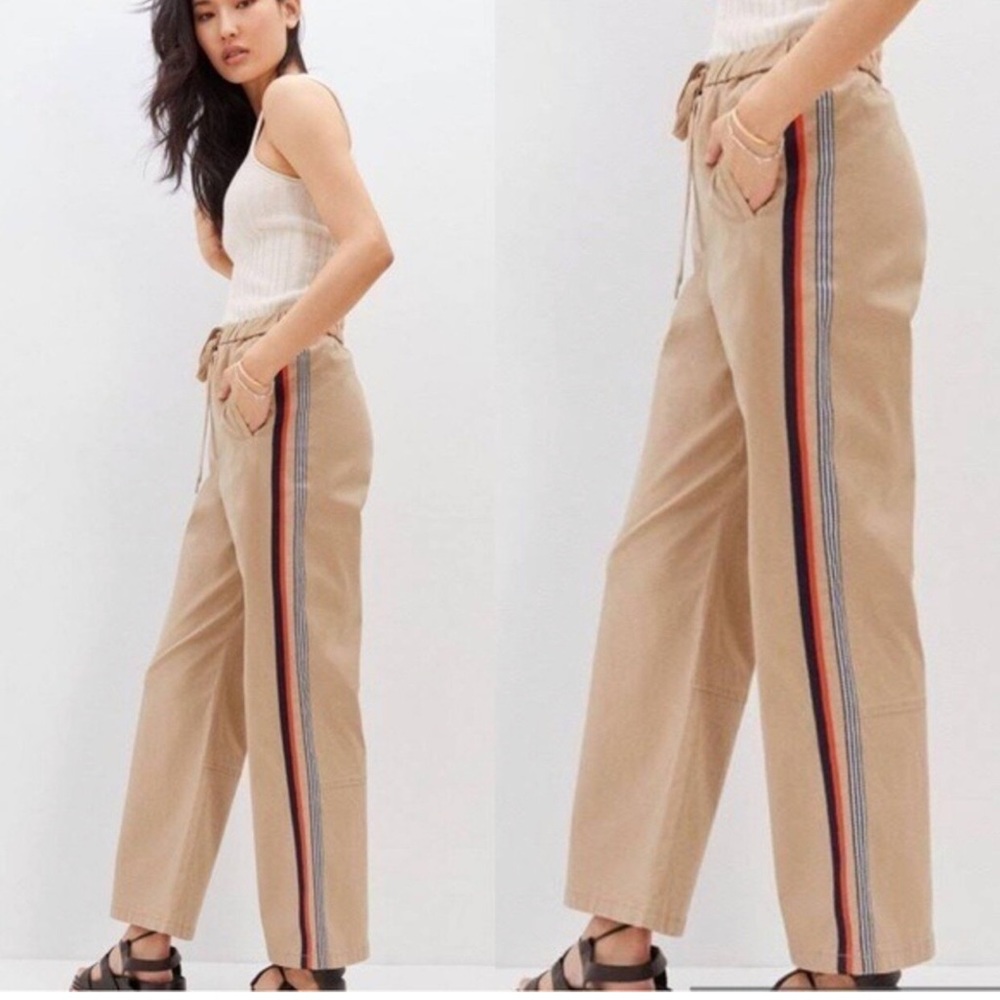 Anthropologie MAEVE CLASSIC TRACK PANTS brown size M